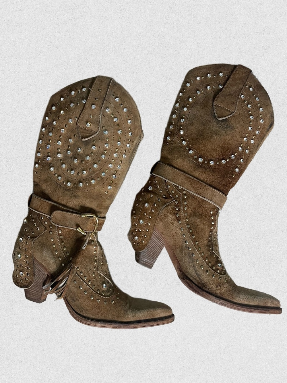 El Vaquero Rhinestone Suede Handcrafted Boots